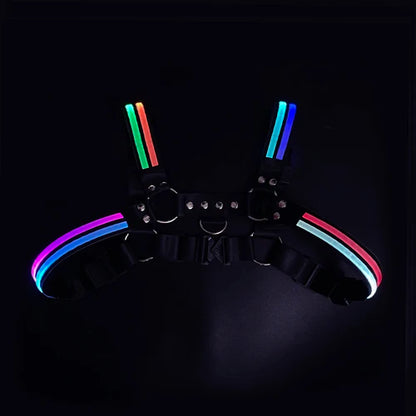 LED Light-Up Body Harness – 6 Colours | One Size | Nylon