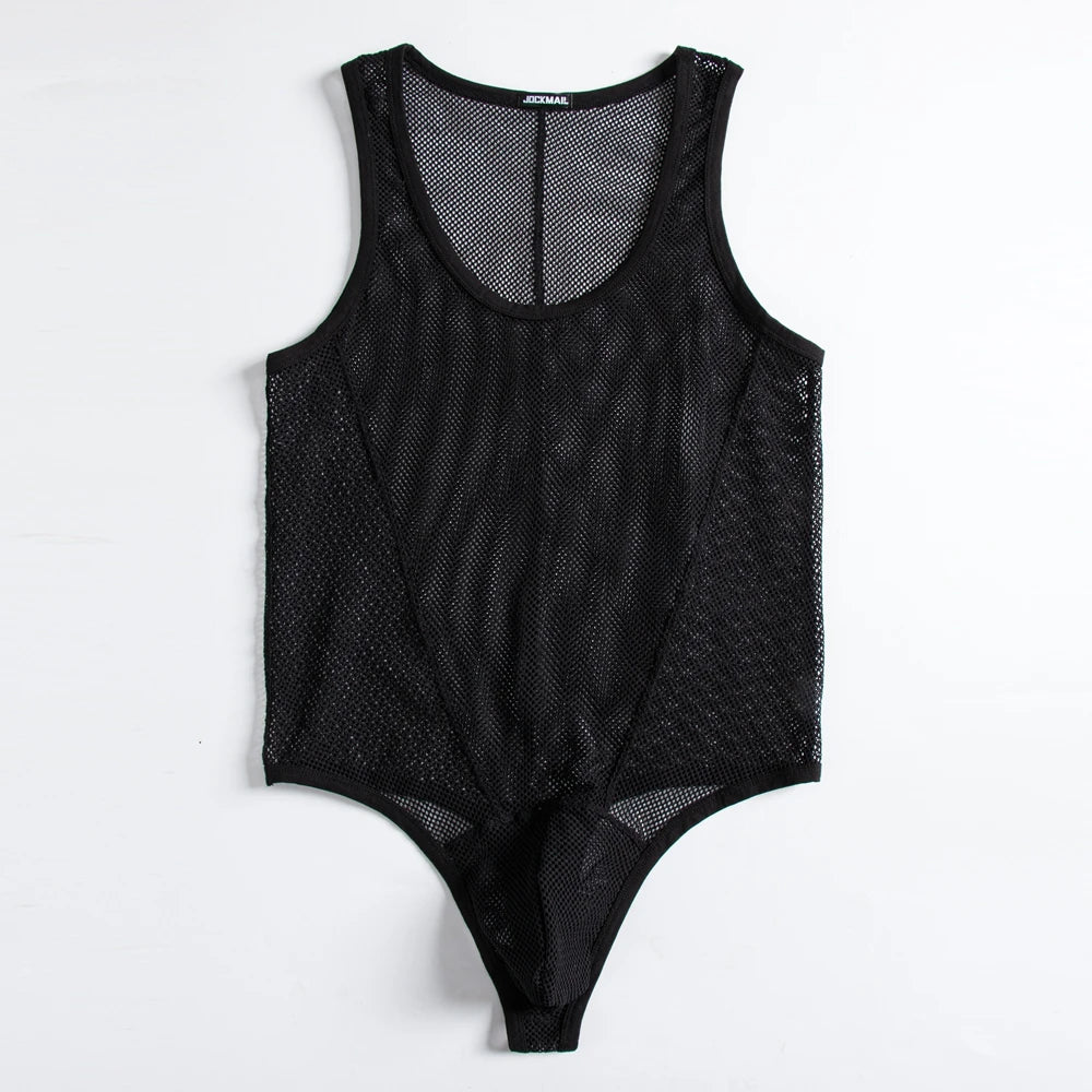 Mesh Jockstrap & Body Harness Set – Black & White | M–XL | Nylon & Elastane