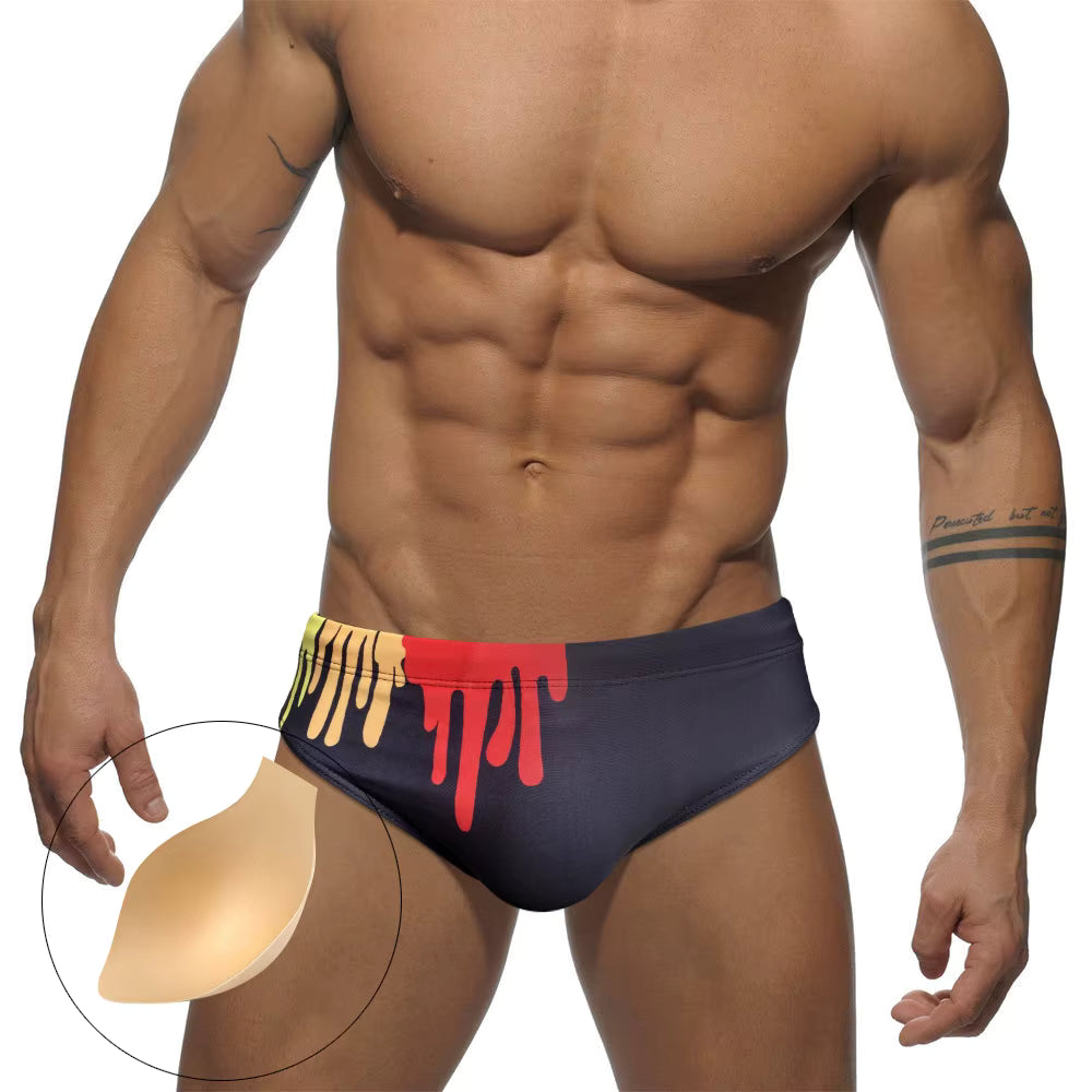 Splash Swimbrief – Black & Blue | M–2XL | Polyamide & Lycra