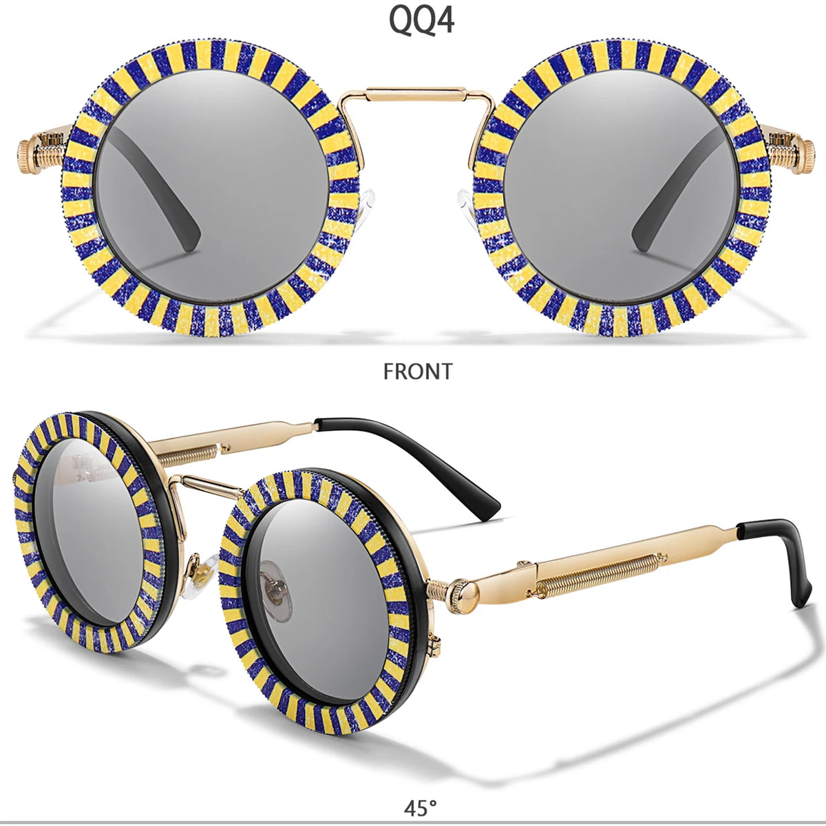 Round Steampunk Sunglasses – UV400 | 10 Colours | Metal Frame