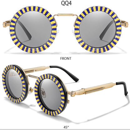 Round Steampunk Sunglasses – UV400 | 10 Colours | Metal Frame