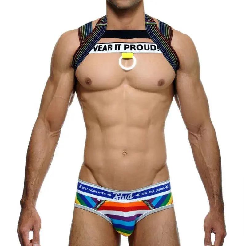 Elastane Chest Strap Harness | White & Black | 3 Sizes