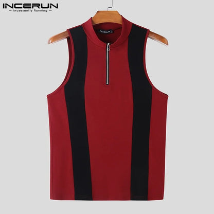 Spliced Colourblock Tank Top | Zipper Detail | 3 Colours | S–3XL
