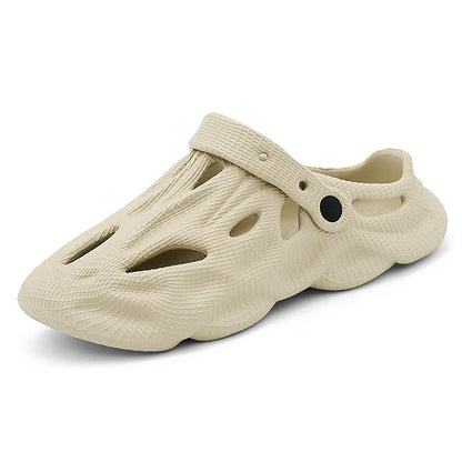 Hollow-Hole EVA Clog Sandals – Black, Khaki, Pink, Grey & White | EU 35–45