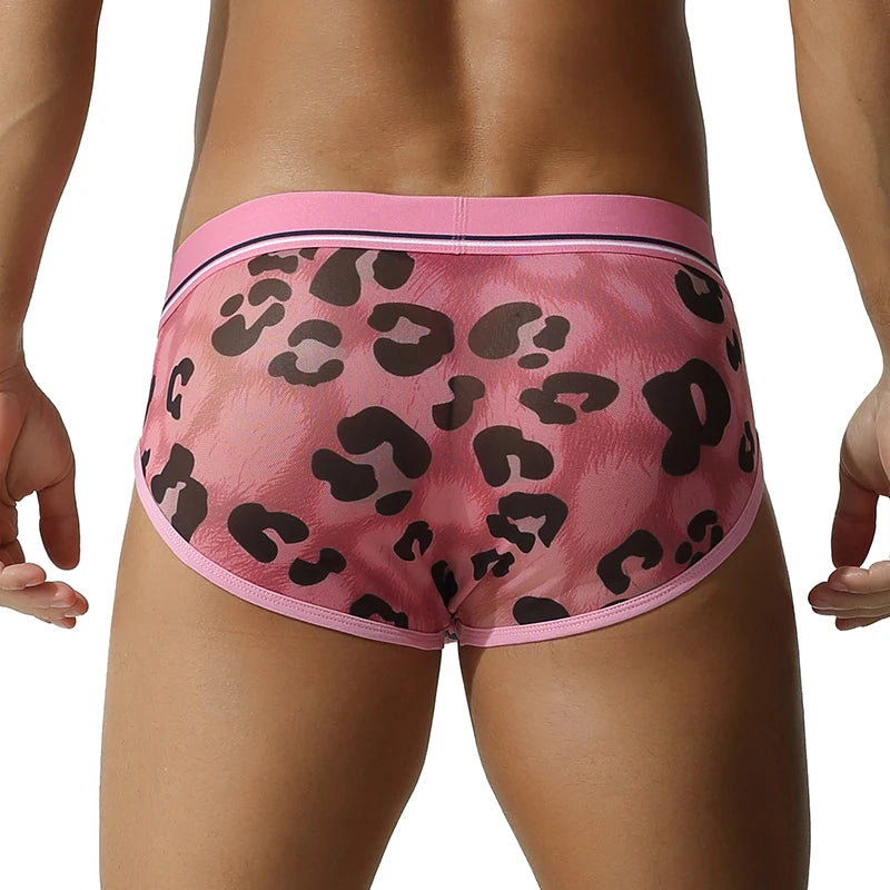 Leopard Mesh Brief – Purple & Pink | M–2XL | Polyester & Elastane