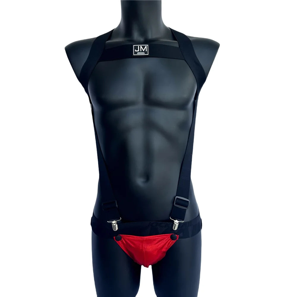 Harness & Jockstrap Set with Removable Pouch – 8 Colours | M–XL | Nylon & Elastane