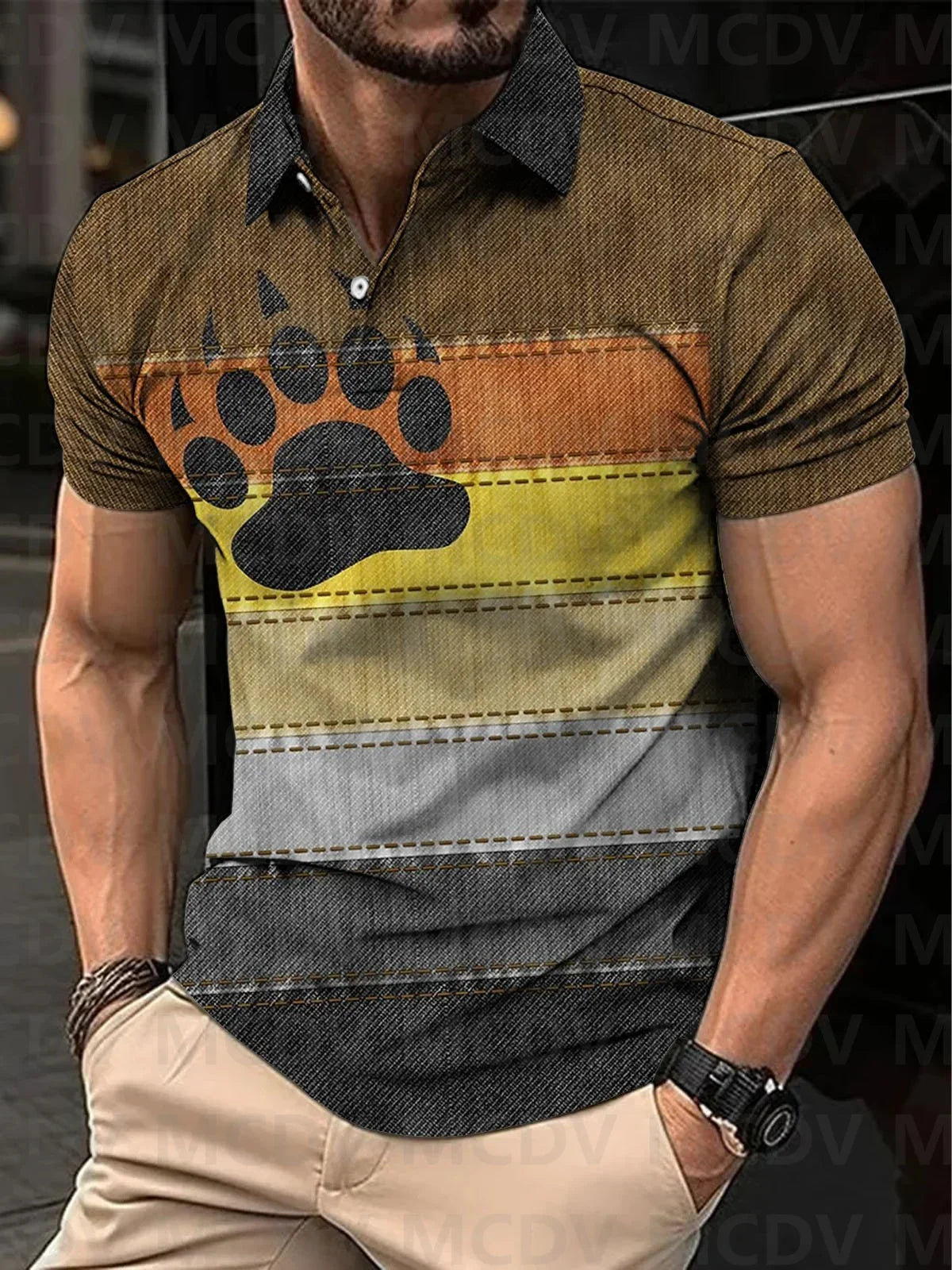 Pride Rainbow Bear Claw Polo Shirt – 3 Styles | S–5XL | Polyester