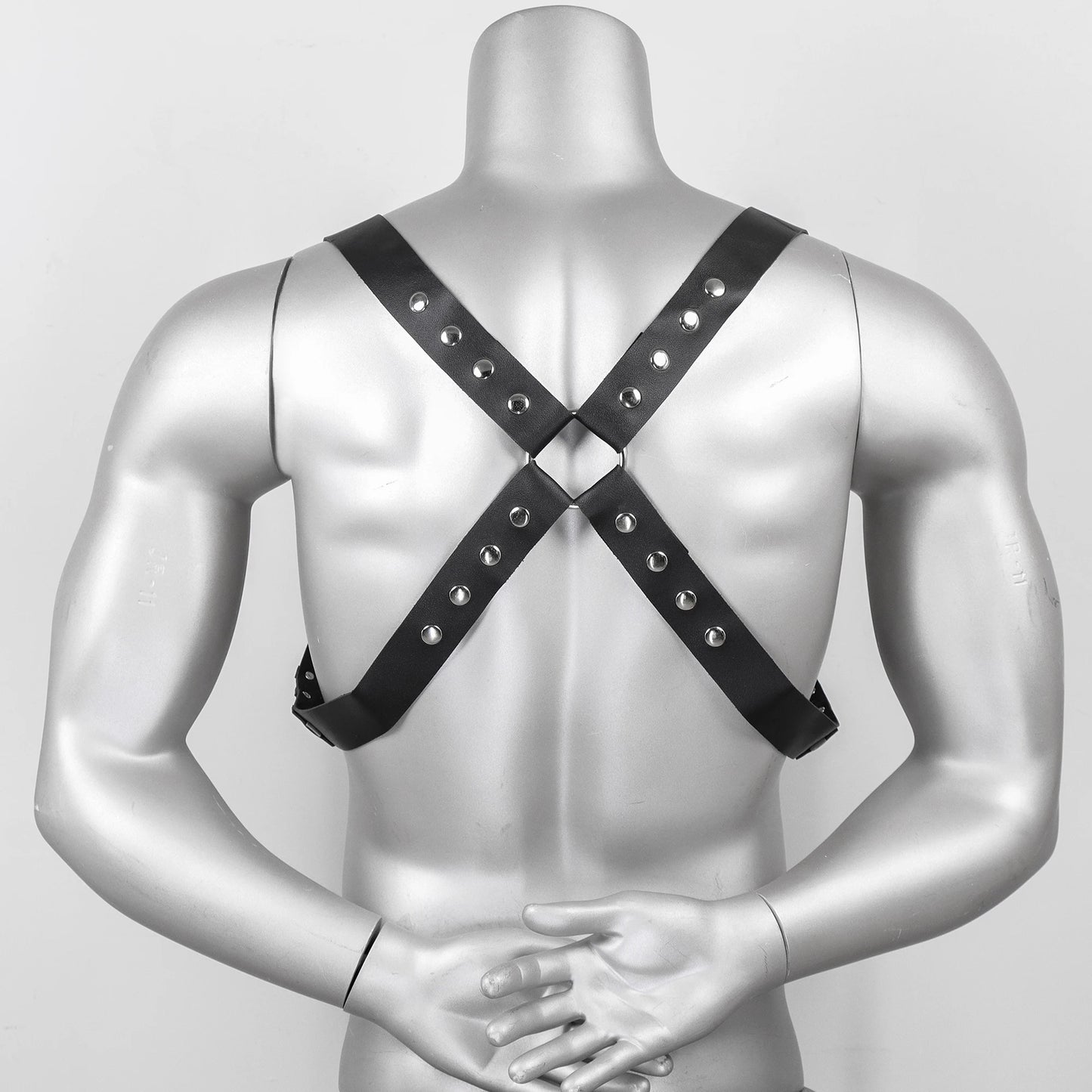Body Harness – Black & Red | One Size | Faux Leather