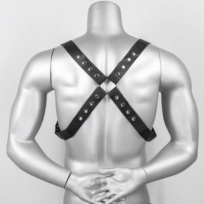 Body Harness – Black & Red | One Size | Faux Leather