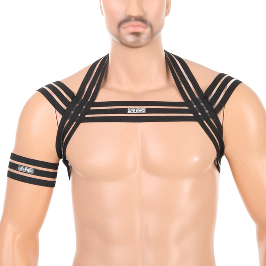 Cross Strap Body Harness with Bracelet