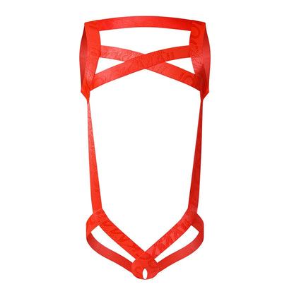 JOCKMAIL Hollow-Out Ring Strap Harness Bodysuit