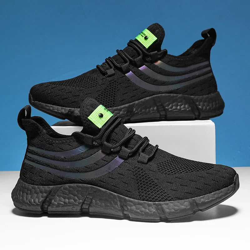 Striped Air Mesh Sneakers | Black | EU 36–46