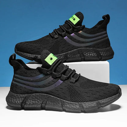 Striped Air Mesh Sneakers | Black | EU 36–46