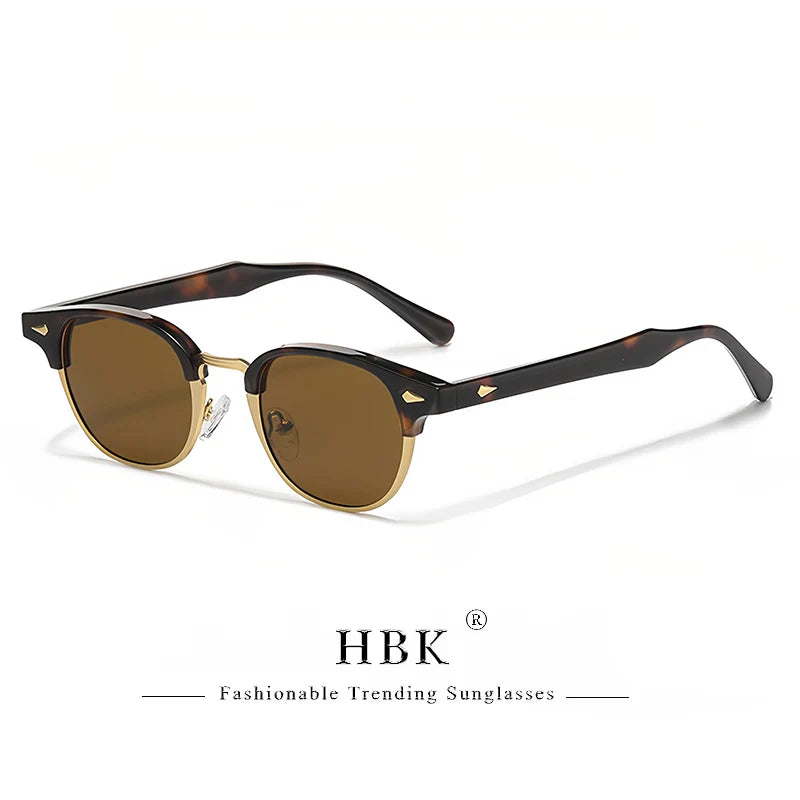 Semi-Frameless Round Sunglasses – 5 Colours | One Size | Metal & Plastic