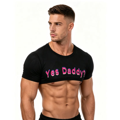 Short-Sleeve Crop Top – Black | One Size | Polyester & Spandex