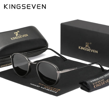 Kingseven Retro Round Sunglasses – 5 Colours | 47 mm Lenses | Alloy & Polycarbonate