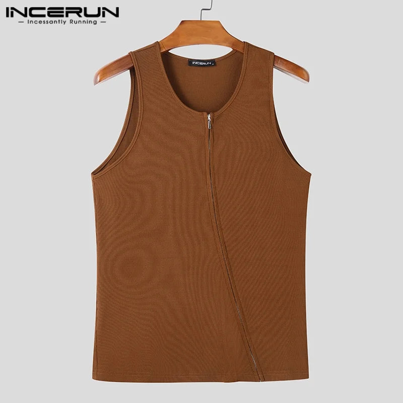 Solid Colour Knitted Tank Top | O-Neck | 3 Colours | S–3XL