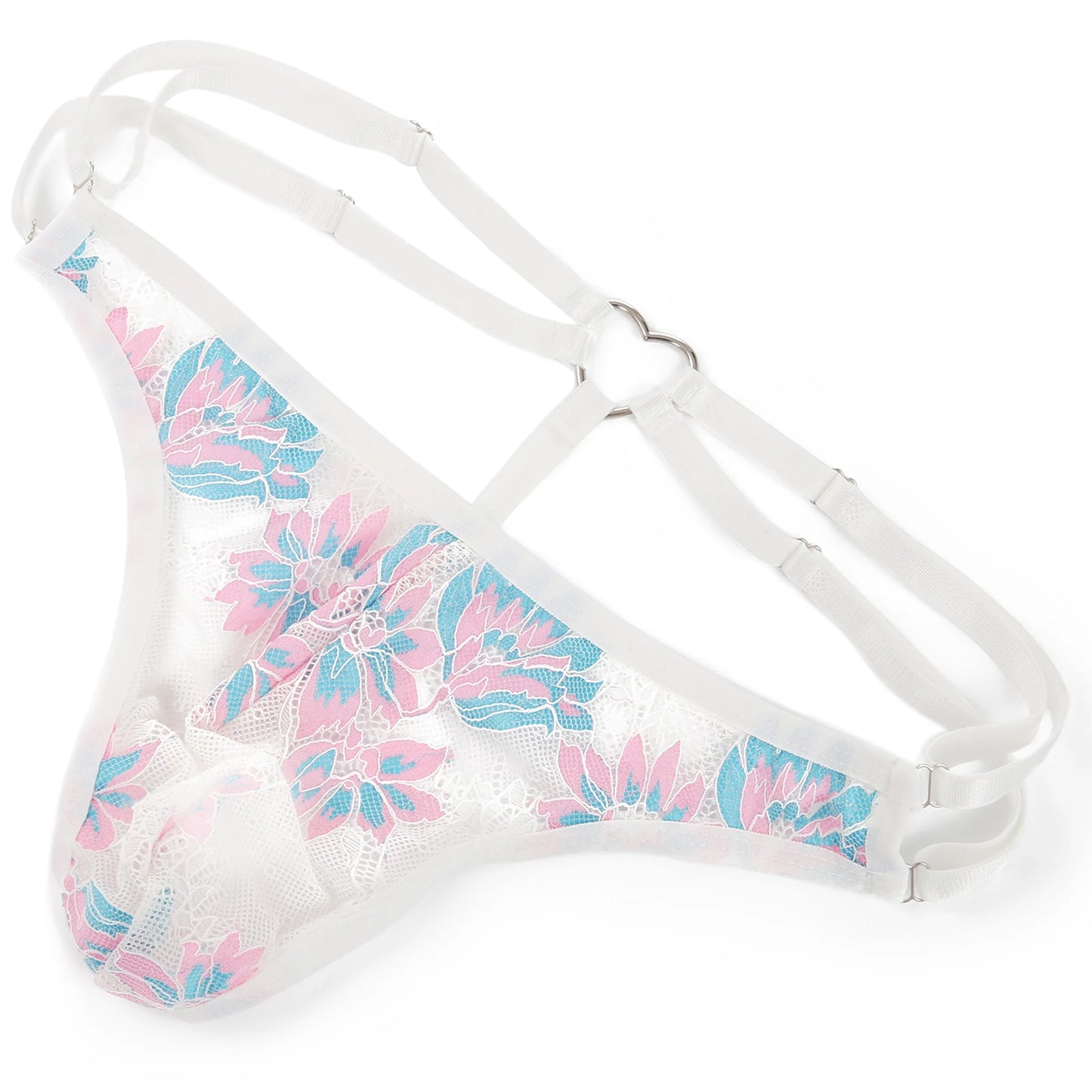 Men's Sheer String Thong – Pink, Red, Yellow & Blue | One Size | Nylon & Lycra