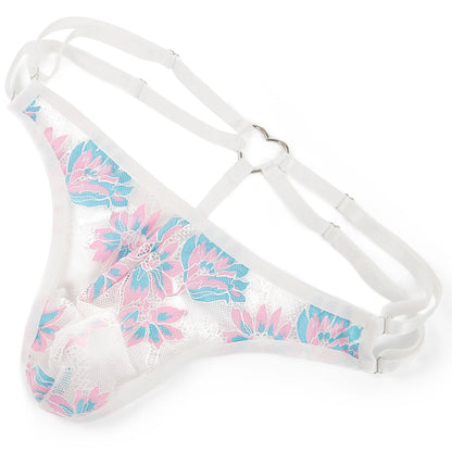 Men's Sheer String Thong – Pink, Red, Yellow & Blue | One Size | Nylon & Lycra
