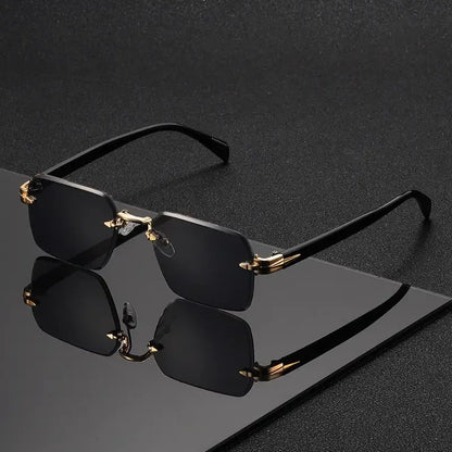 Rimless Rectangle Sunglasses – UV400 | 5 Colours | Plastic Frame