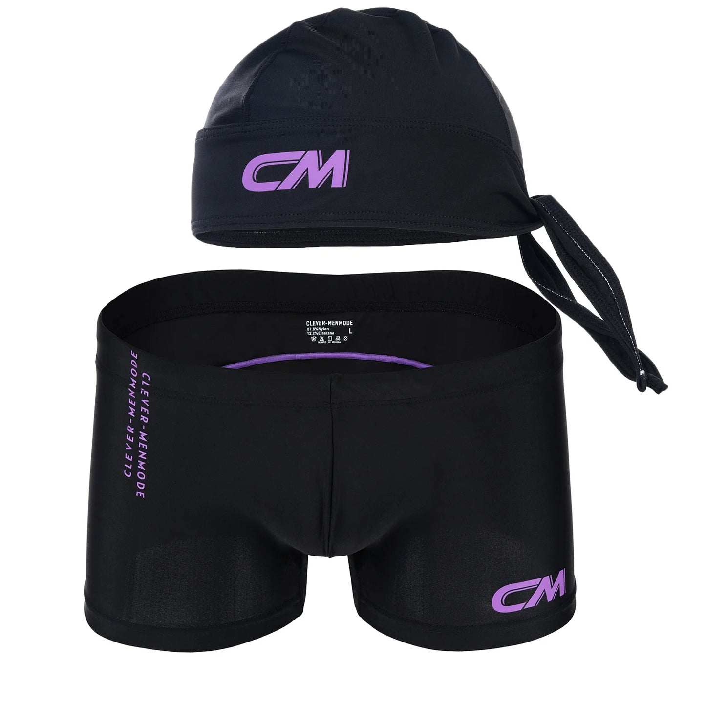Swim Boxer & Pirate Cap Set – 5 Colours | M–3XL | Nylon & Spandex