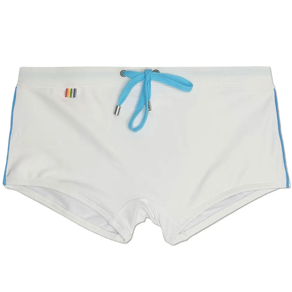 Swimshort with Rainbow Detail – Black, White & Dark Blue | M–XXL