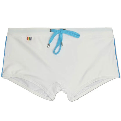 Swimshort with Rainbow Detail – Black, White & Dark Blue | M–XXL