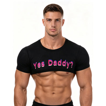 Short-Sleeve Crop Top – Black | One Size | Polyester & Spandex