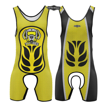Dogs Play Open-Front Singlet Bodysuit – 10 Colours | XS–5XL | Polyester