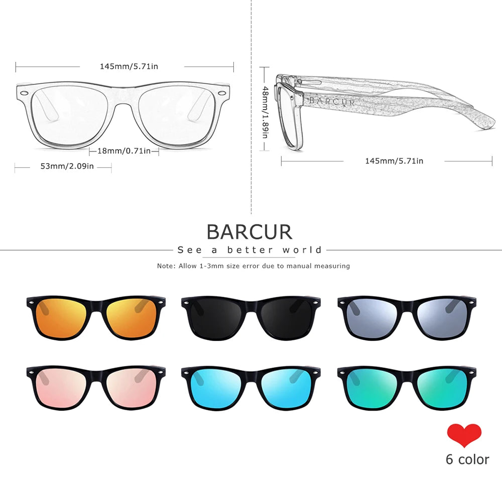 Polarised Rectangle Sunglasses – 7 Colours | Plastic Titanium | CE Certified