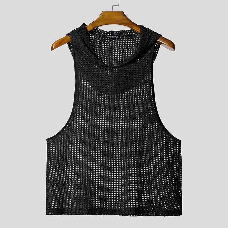 Incerun Hooded Tanktop Gaasstof