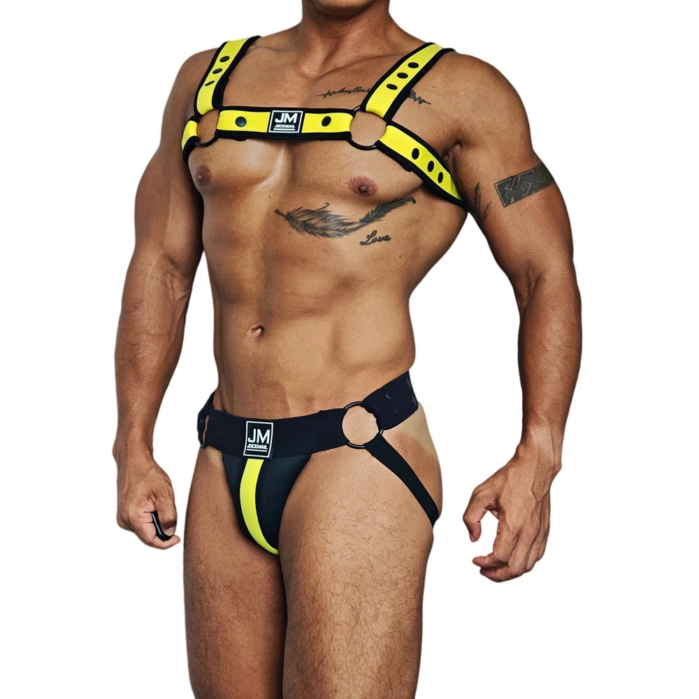 Neoprene Harness & Jockstrap Set – 7 Colours | One Size | Neoprene & Elastane