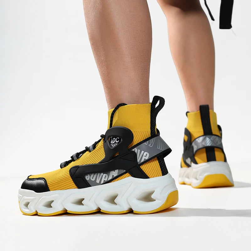 Geometric Fabric Sneaker | Lightweight EVA | Yellow | EU 39–46