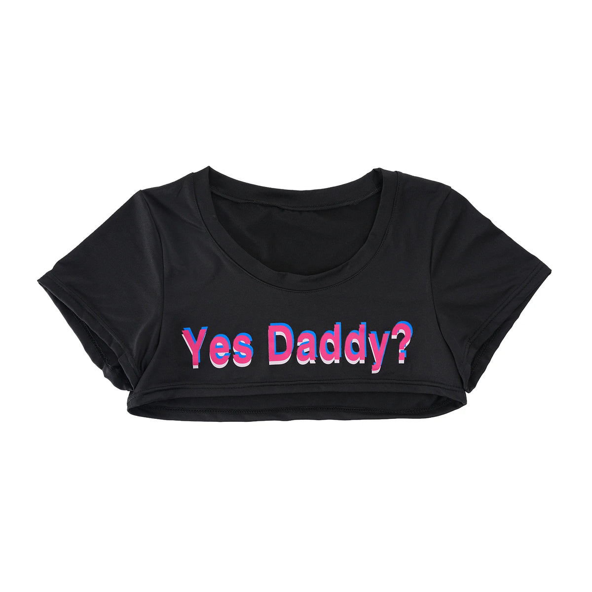 Short-Sleeve Crop Top – Black | One Size | Polyester & Spandex