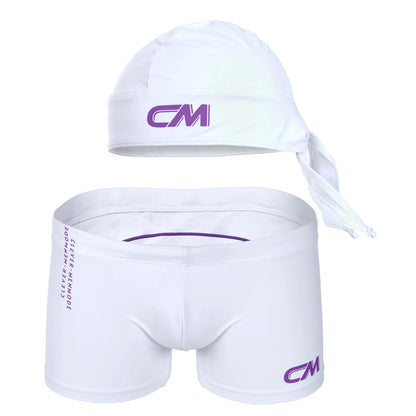 Swim Boxer & Pirate Cap Set – 5 Colours | M–3XL | Nylon & Spandex