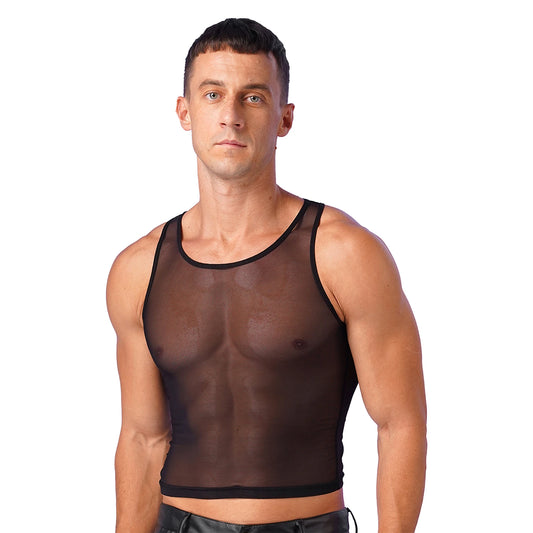 Sexy See-Through Mesh Crop Tanktop