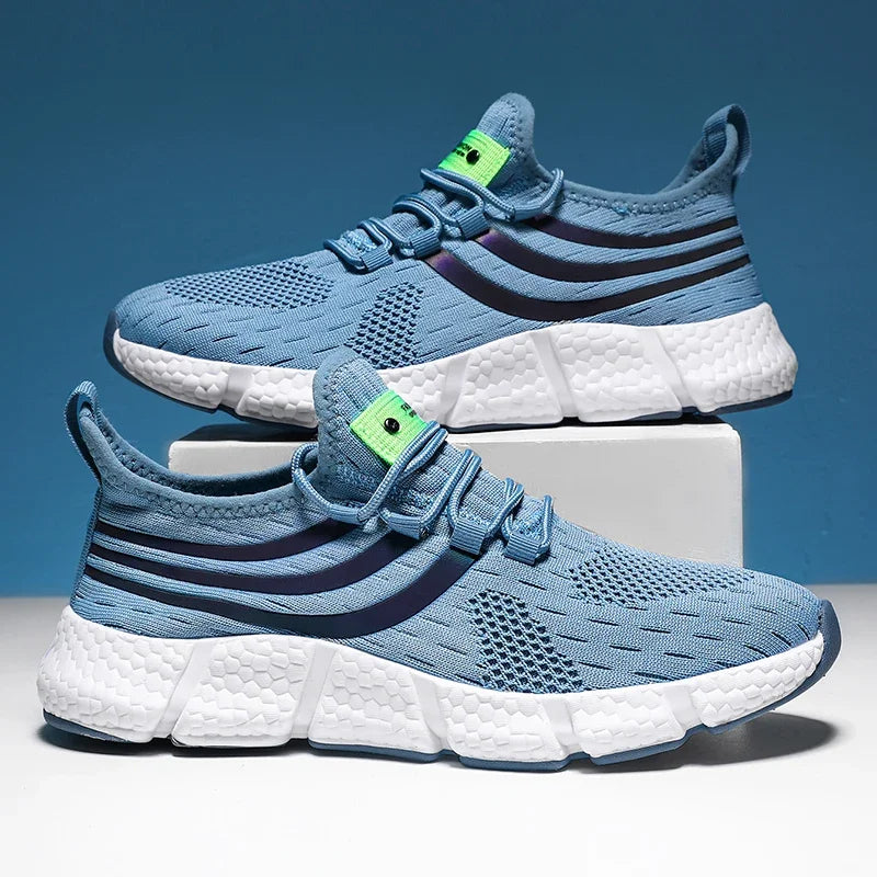 Striped Air Mesh Sneakers | Blue | EU 36–46