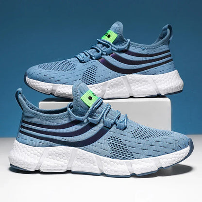 Striped Air Mesh Sneakers | Blue | EU 36–46