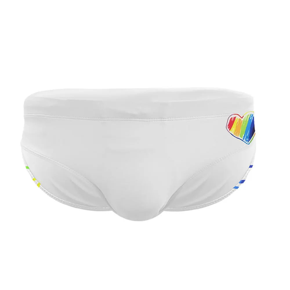 Swimbrief Love & Pride – Built-in Cup | White & Black | M–XXL