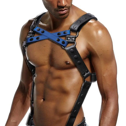 Leather Chest Harness – 4 Colours | S–2XL | Genuine Leather & Metal