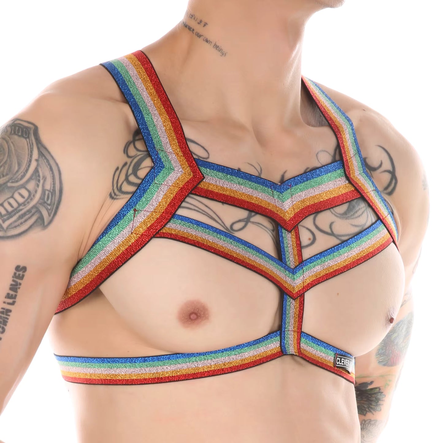 Elastic Body Chest Harness 🌈 Rainbow & Solid Colors