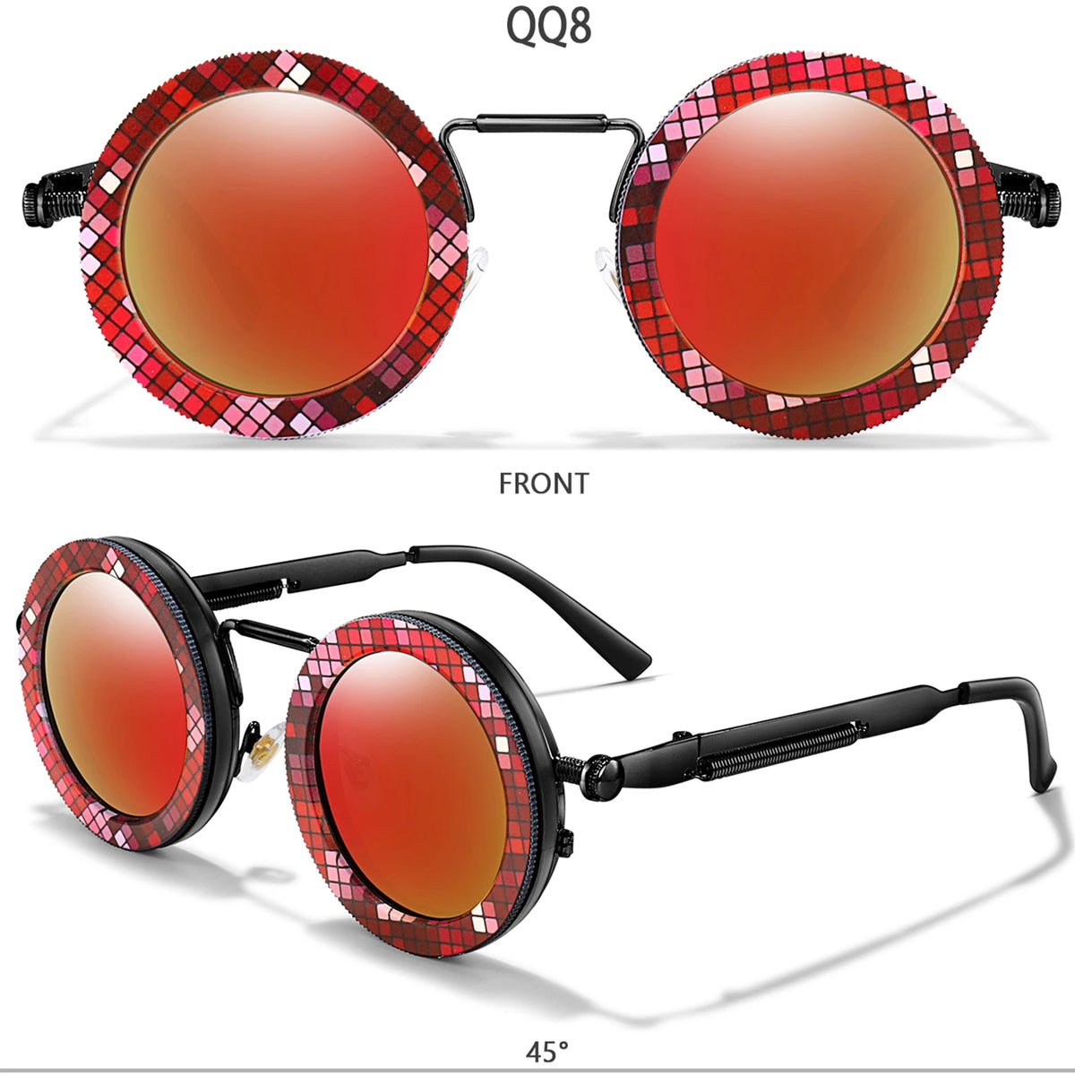 Round Steampunk Sunglasses – UV400 | 10 Colours | Metal Frame