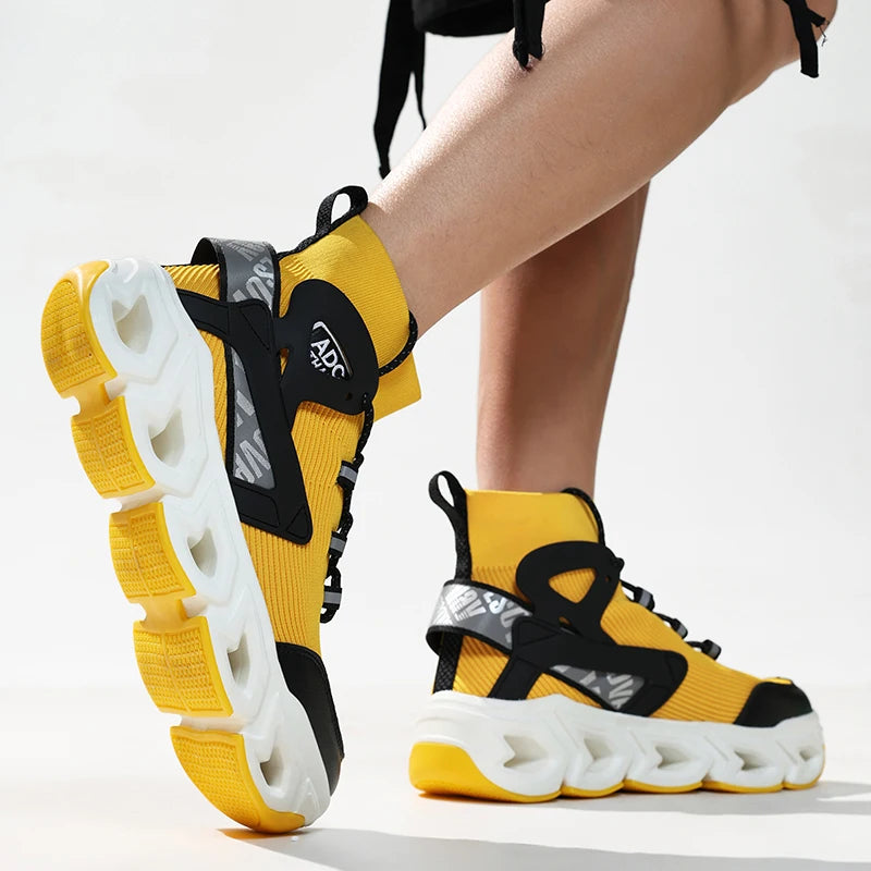 Geometric Fabric Sneaker | Lightweight EVA | Yellow | EU 39–46