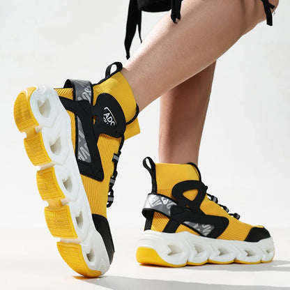 Geometric Fabric Sneaker | Lightweight EVA | Yellow | EU 39–46