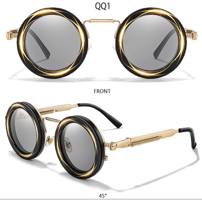 Round Steampunk Sunglasses – UV400 | 10 Colours | Metal Frame