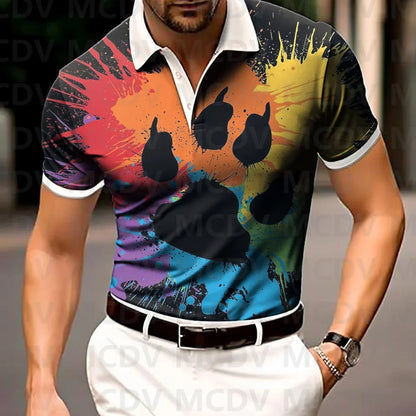 Pride Rainbow Bear Claw Polo Shirt – 3 Styles | S–5XL | Polyester