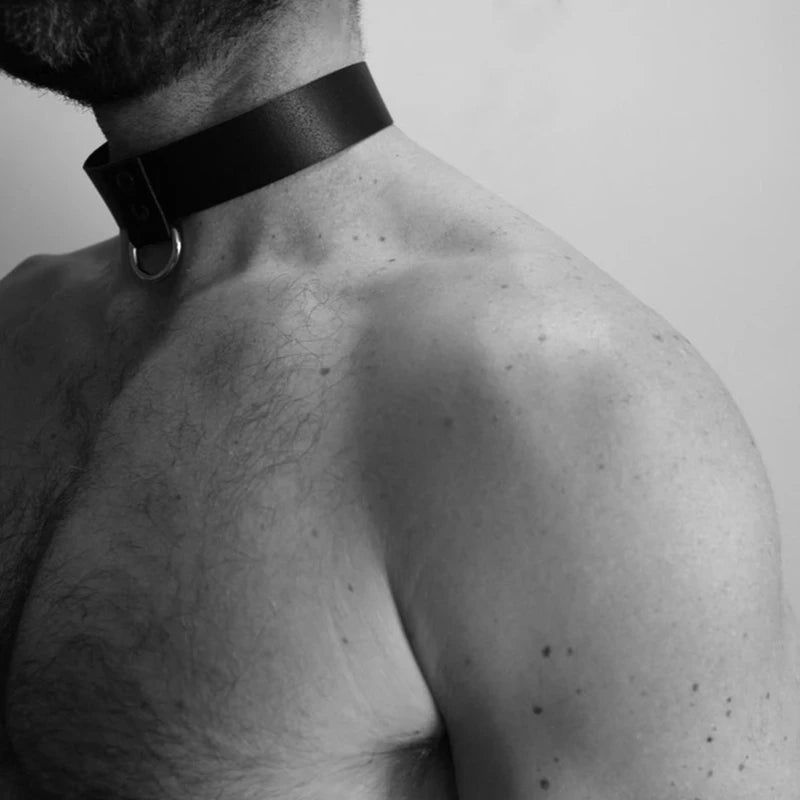 Faux Leather Collar, Wristband & Bracelet