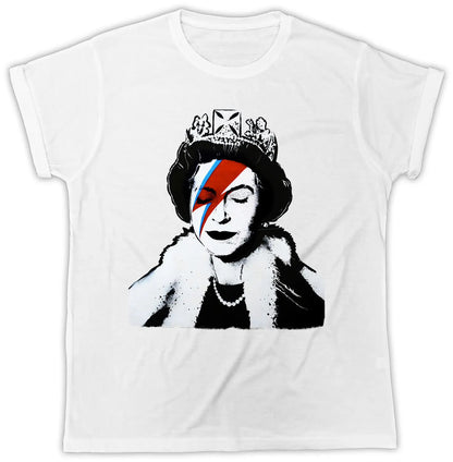 Banksy Bowie Print Tee – White | S–3XL | Cotton