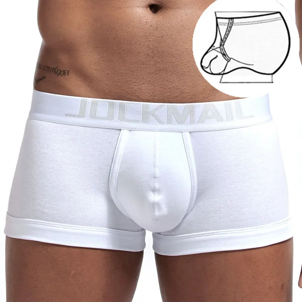 Low-Rise Boxer Brief with Inner Ring – Black, Gray & White | M–2XL | Cotton & Lycra