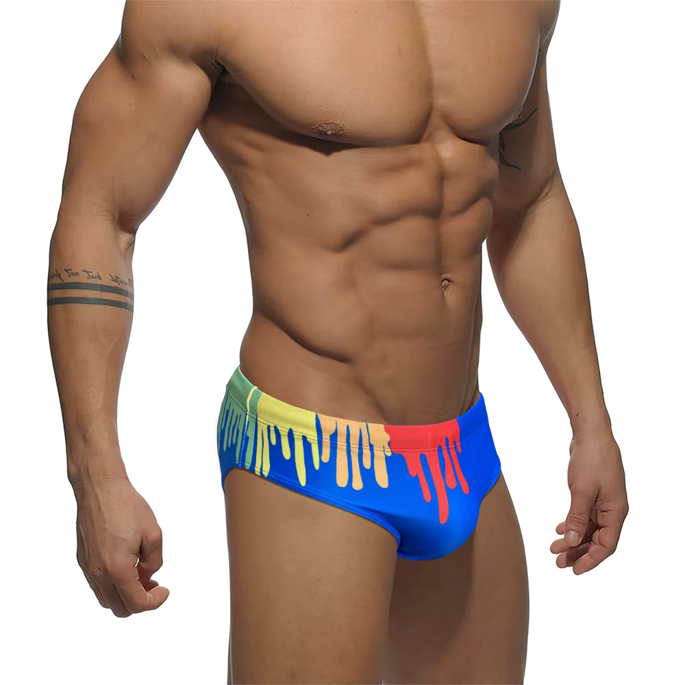Splash Swimbrief – Black & Blue | M–2XL | Polyamide & Lycra
